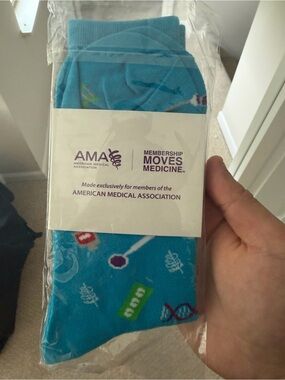American Medical Association Blue Medical-Themed Casual Socks